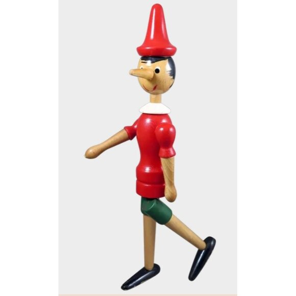 14" Handcrafted Italian Wooden Pinocchio C2 Di Rainoldi Jointed - Picture 2 of 8